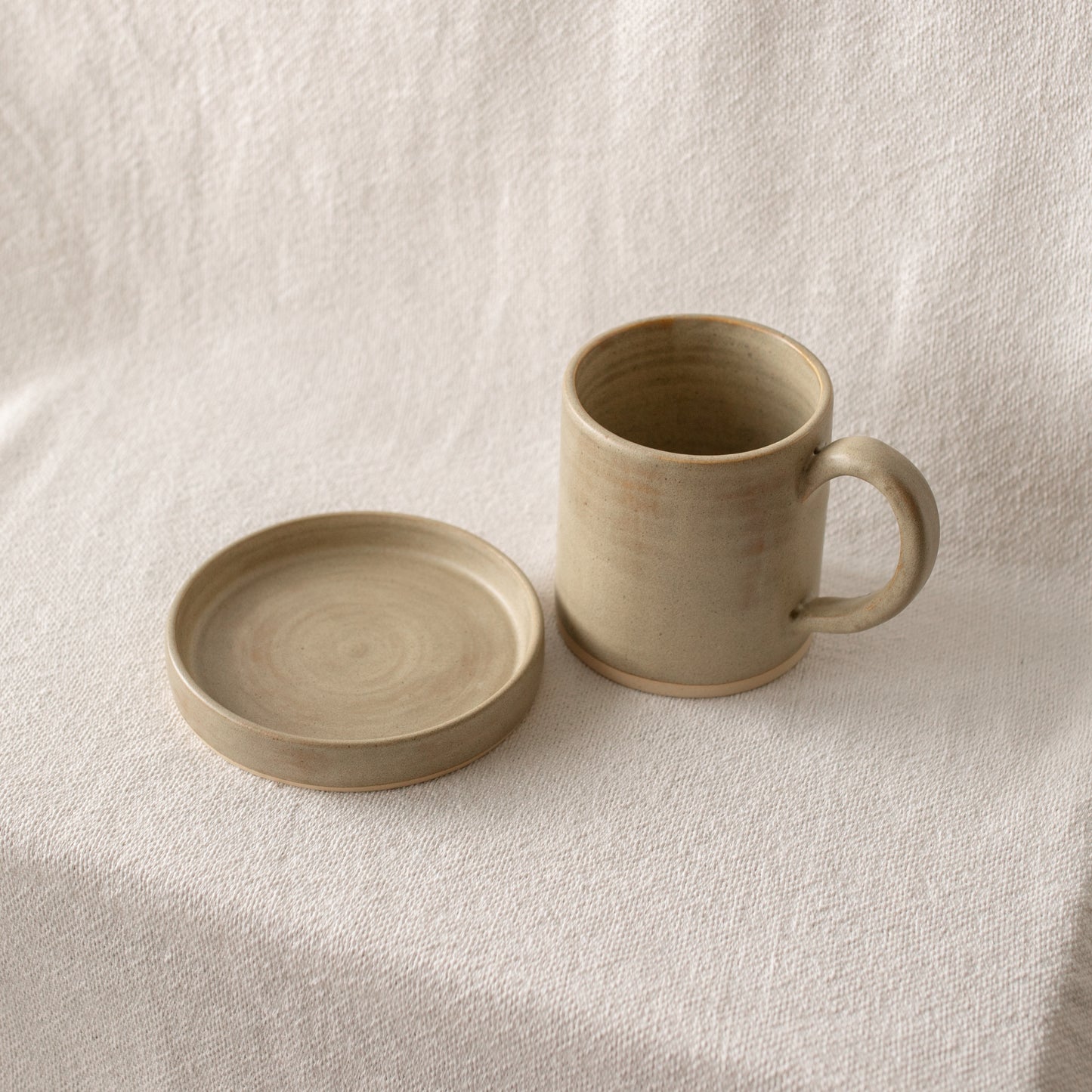 Cup & Dish Set | Matte Beige