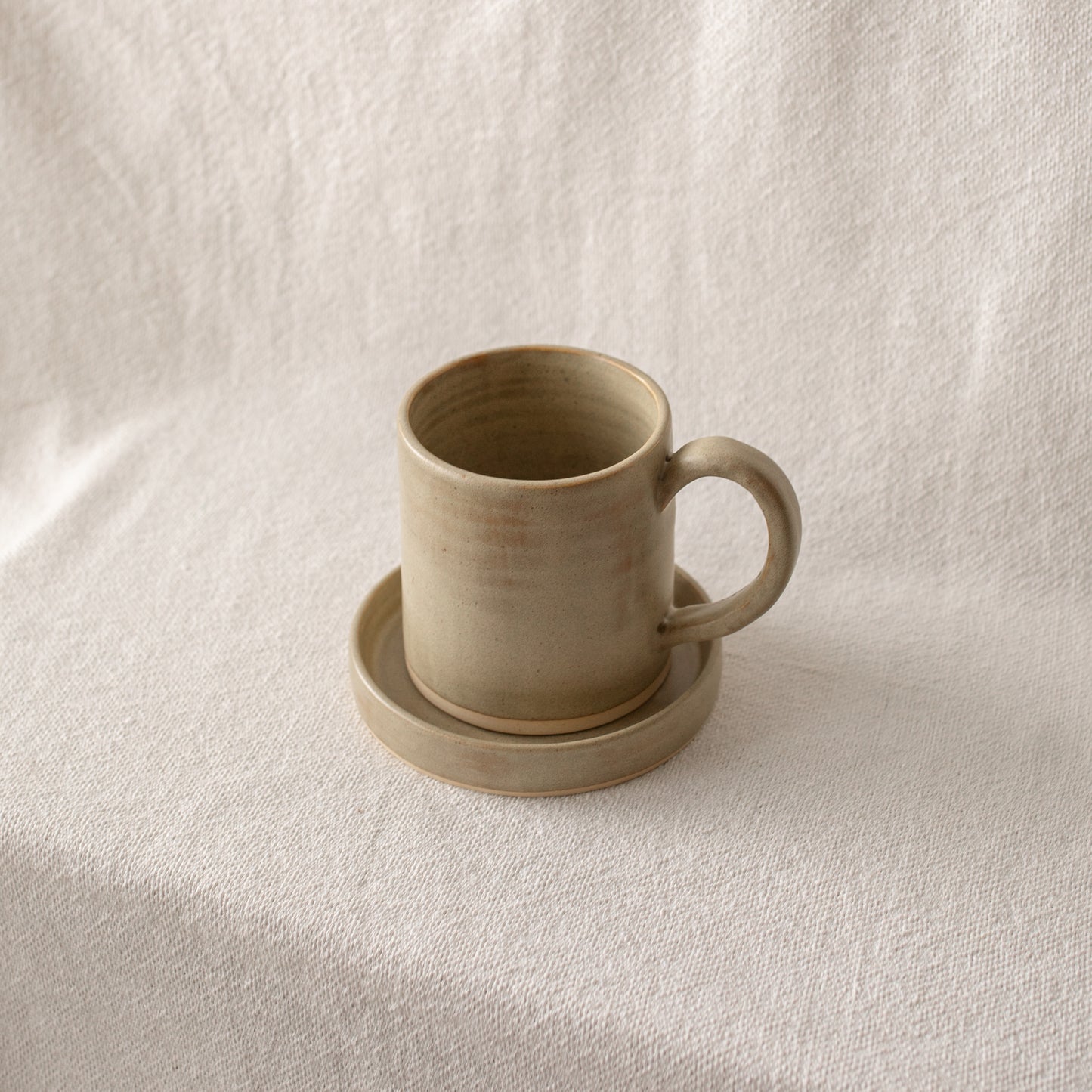 Cup & Dish Set | Matte Beige